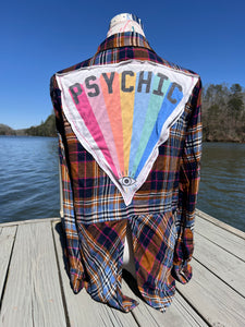 Upcycled Flannel // PSYCHIC // large handmade