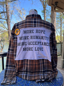 MORE HOPE inspirational Upcycled Flannel // XL handmade