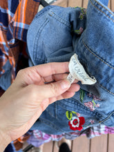 Upcycled Jean button up // KINDNESS BUTTERFLY // small handmade