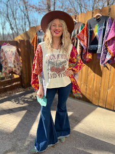 *Remake* KANTHA TEE KAFTAN // open size ROCK & ROLL