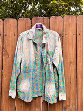 OOAK Large PEACE OUT upcycled FLANNEL shirt