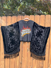 HARLEY // Burnt out velvet Tassels KIMONO TEE TUNIC // open size handmade