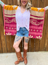 KANTHA TEE KAFTAN // open size handmade // lavender lace