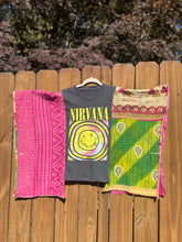 KANTHA TEE KAFTAN // open size handmade //NIRVANA pink