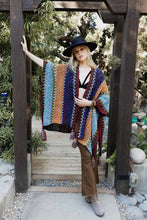 Unique Patterned Crochet Ruana – Colorful Tassel Cardigan ❤️: Magenta