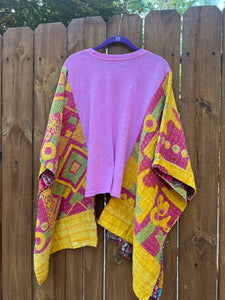 KANTHA TEE KAFTAN // open size handmade // cosmic dreamer