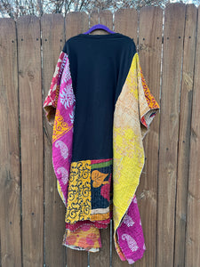 KANTHA WING UPCYCLED DRESS// open size handmade// JIMI rainbow