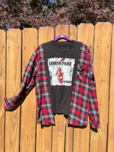 FLANNEL TEE GRAPHIC TOP // open size handmade // LINKIN PARK