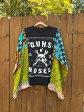 KANTHA TEE KAFTAN // open size handmade // GUNS N ROSES black