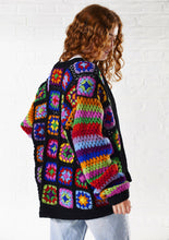 Crochet Rainbow Cardigan: black