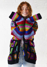 Crochet Rainbow Cardigan: black