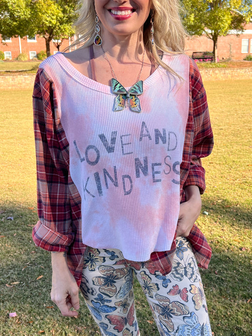 *remake* FLANNEL TEE KAFTAN // open size handmade //LOVE & KINDESS