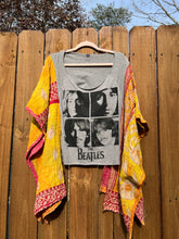 KANTHA TEE KAFTAN // open size handmade // The Beatles off the shoulder