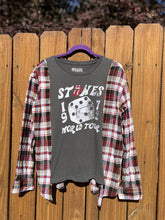 FLANNEL TEE GRAPHIC TOP // open size handmade // ROLLING STONES Dice