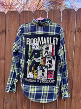 OOAK upcycled FLANNEL “Bob Marley ” shirt // large