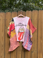 KANTHA TEE KAFTAN // open size handmade //ROLLING STONES Pink
