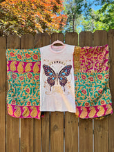 KANTHA TEE KAFTAN // open size handmade // FREE SPIRIT pink