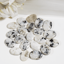 Natural Rainbow Moonstone | Flat Stone | Meditation Stone