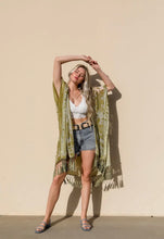 Moss goddess // burn out velvet kimono