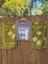 KANTHA TEE KAFTAN // open size handmade // TUPAC green