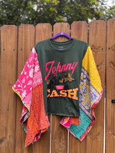 *Remake* KANTHA TEE KAFTAN // open size handmade // JOHNNY CASH green