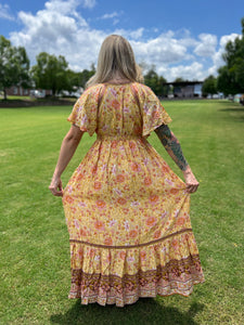 MARIGOLD flutter sleeve // maxi dress