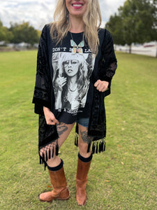 Burnt out velvet KIMONO TEE TUNIC // open size handmade // STEVIE LEGEND