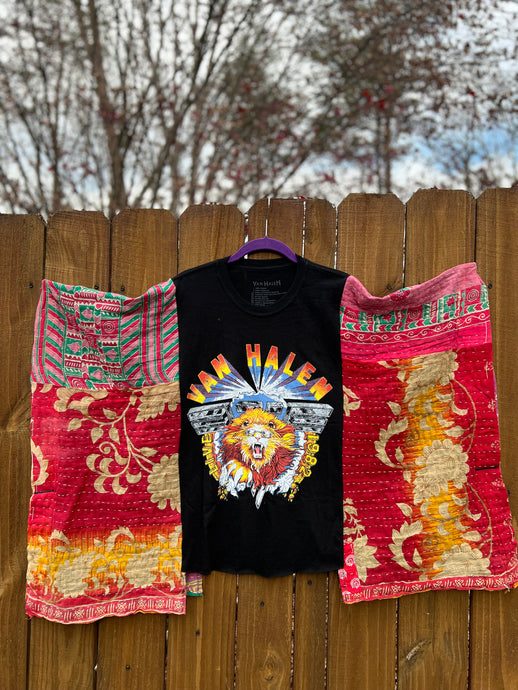 KANTHA TEE KAFTAN // open size handmade // VAN HALEN