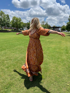 PUMPKIN SPICE 3/4 sleeve // maxi dress