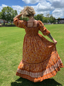 PUMPKIN SPICE 3/4 sleeve // maxi dress