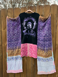 KANTHA WING UPCYCLED DRESS// open size handmade// Jimi Purple Haze