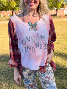 *remake* FLANNEL TEE KAFTAN // open size handmade //LOVE & KINDESS