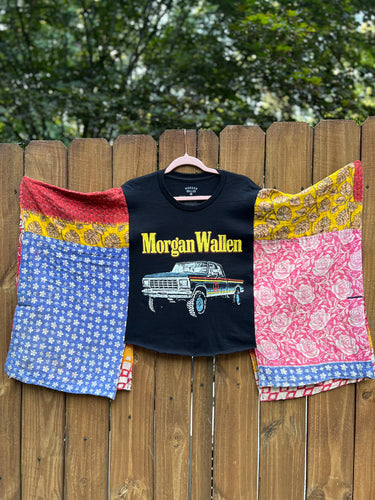KANTHA TEE KAFTAN // open size handmade // MORGAN WALLEN truck