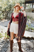 Unique Patterned Crochet Ruana – Colorful Tassel Cardigan ❤️: Magenta