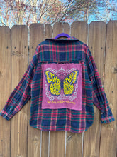 OOAK upcycled FLANNEL “ she flies ” shirt // large