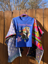 KANTHA TEE KAFTAN // open size handmade // SMASHING PUMPKINS blue