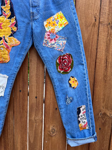 Upcycled PATCHWORK LEVIS // size 4 handmade