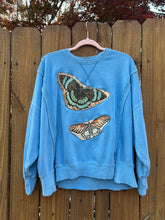 BUTTERFLY upcycled Sweatshirt // tie dye   // large blue