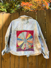 QUILT vintage Plate upcycled JEAN JACKET // medium tie dye