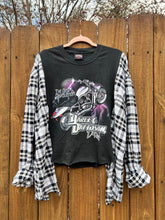 FLANNEL TEE GRAPHIC TOP // open size handmade // HARLEY Guatemala