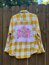 OOAK upcycled FLANNEL // I BEG YOUR PARTON // large