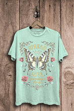 Spread Love Butterfly Graphic Top: Vintage Black Mineral Wash / L
