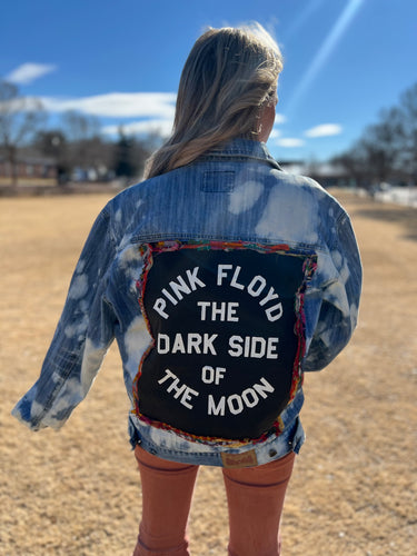 UPCYCLED JACKET  // Xl handmade // bleach dye Pink Floyd