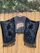 HARLEY // Burnt out velvet Tassels KIMONO TEE TUNIC // open size handmade