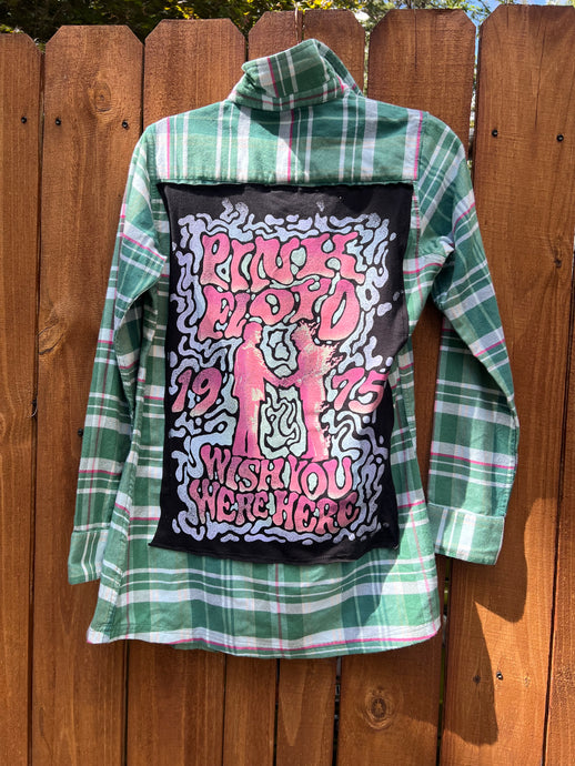 Pink Floyd Upcycled Flannel // small handmade
