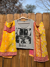 KANTHA TEE KAFTAN // open size handmade // The Beatles off the shoulder