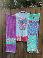 *REMAKE* KANTHA TEE DRESS // open size handmade // THE DOORS mushroom