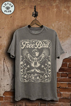 Free Bird Graphic Top: Mocha Mineral Wash / 3XL