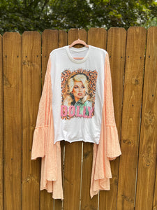 KIMONO TEE KAFTAN // open size handmade // DOLLY Pink LACE