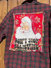 OOAK LARGE (men’s) SANTA vintage upcycled FLANNEL shirt